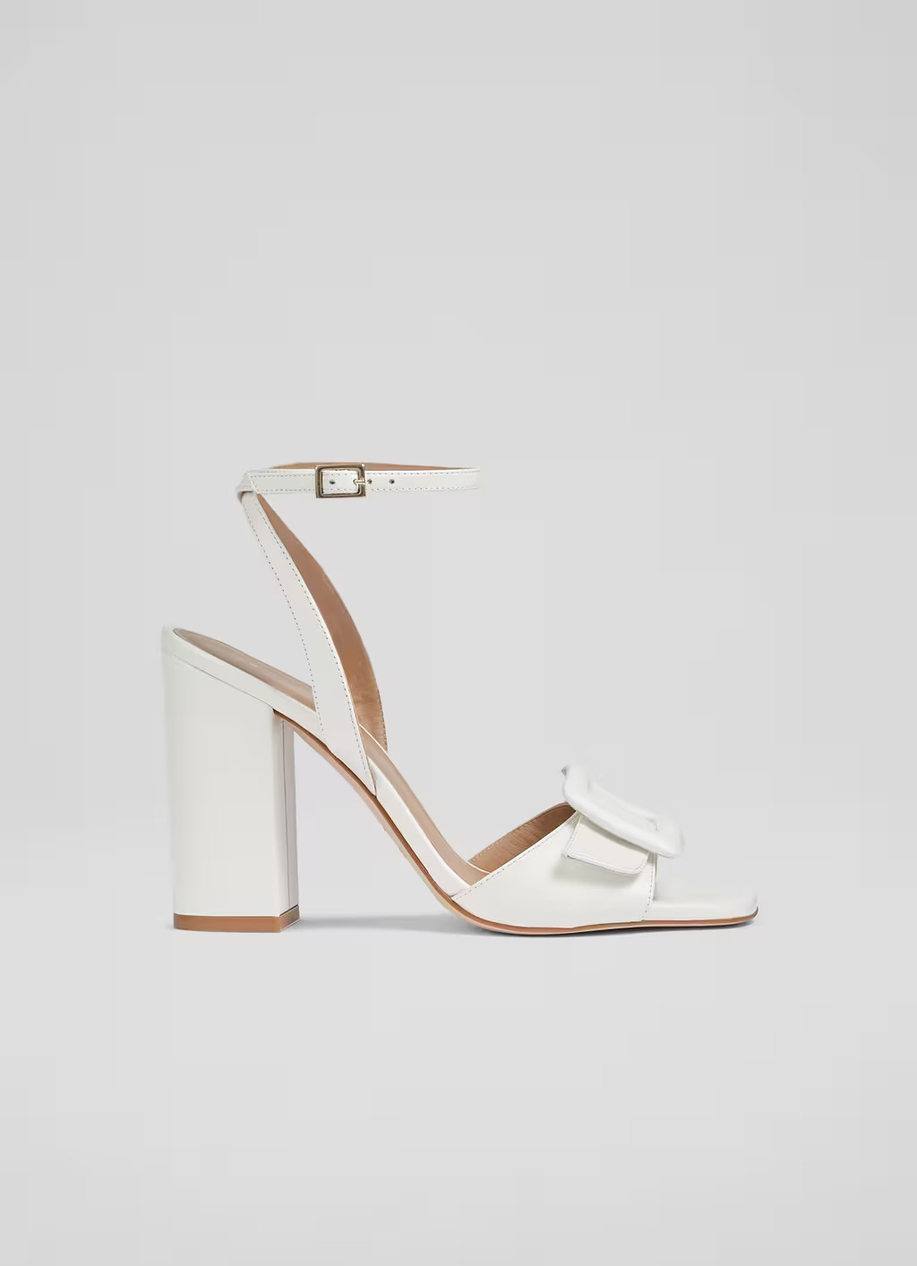 Florance White Leather Buckle-Detail Sandals | L.K. Bennett (UK)