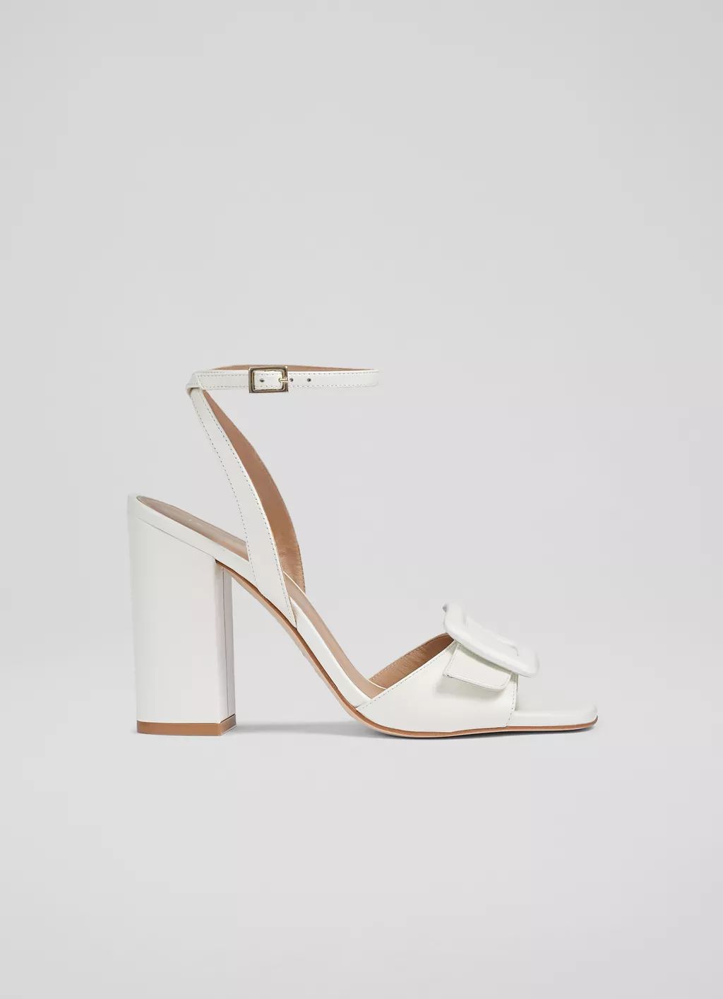 Florance White Leather Buckle-Detail Sandals | L.K. Bennett (UK)