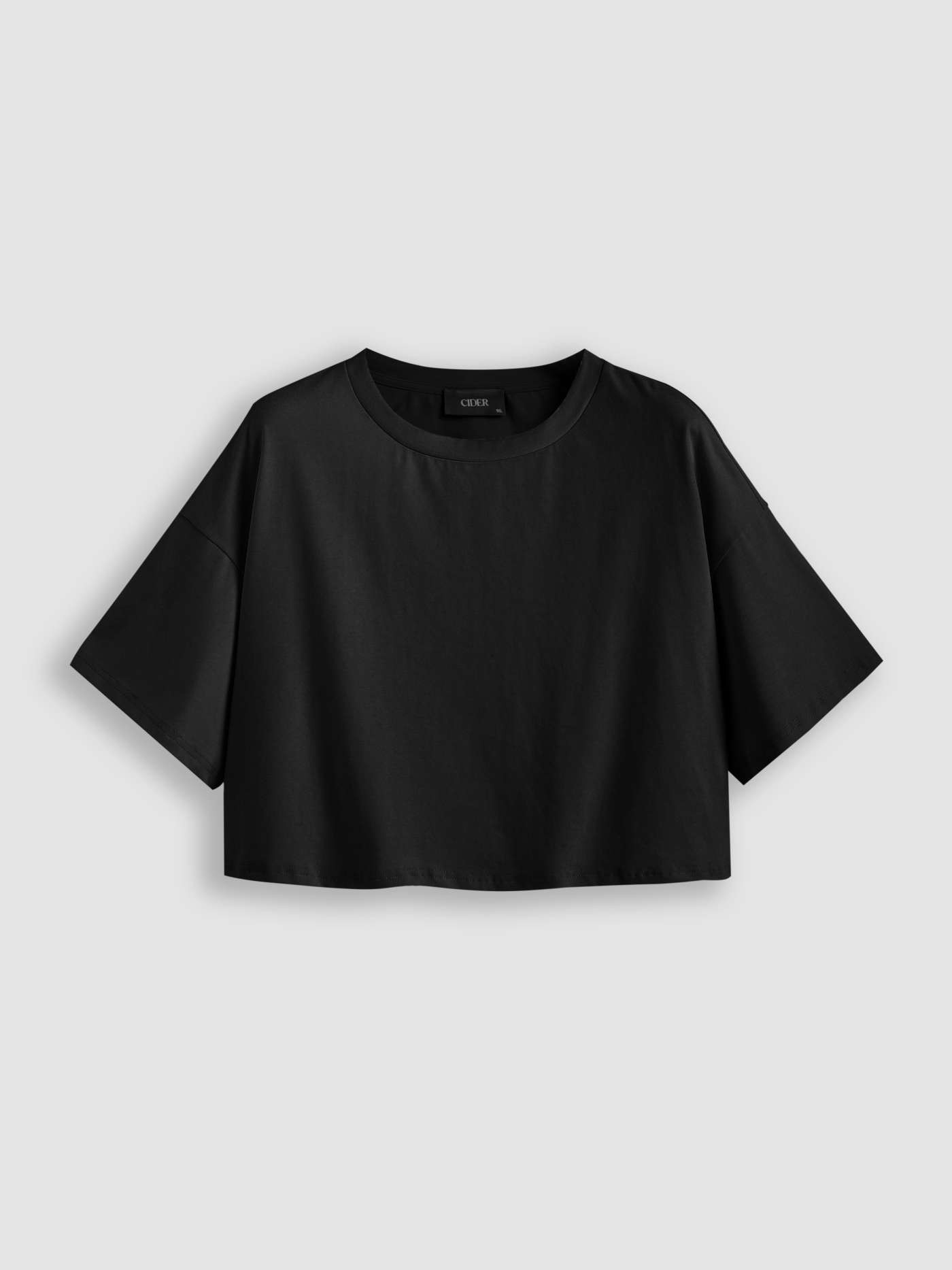 Round Neckline Oversized Crop Top Curve & Plus | Cider