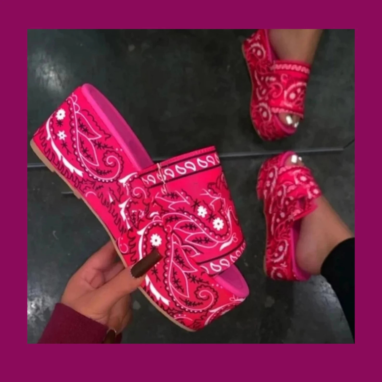 Women's Bandana Print 2021 Summer Sandals Paisley Printed | Etsy | Etsy (US)