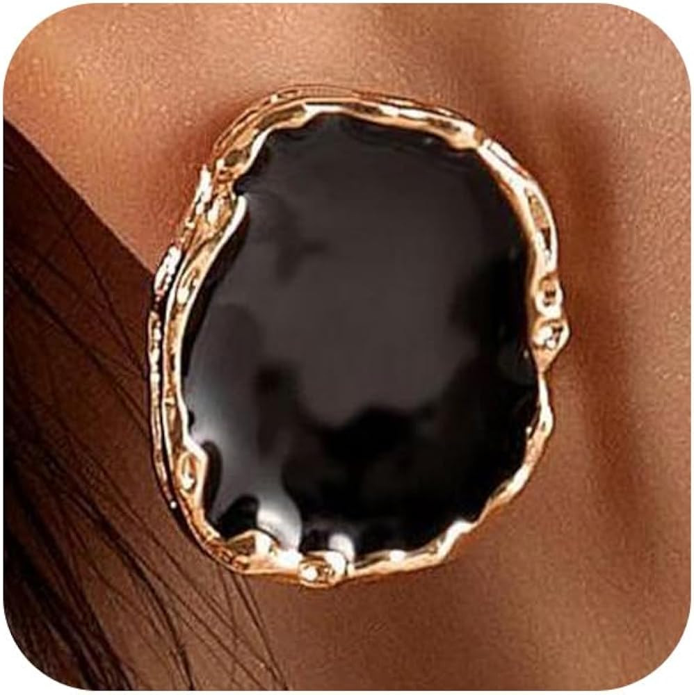 Black Enamel Large Dangle Earrings for Women Vintage Cocktail Party Dripping Oil Drop Statement E... | Amazon (US)