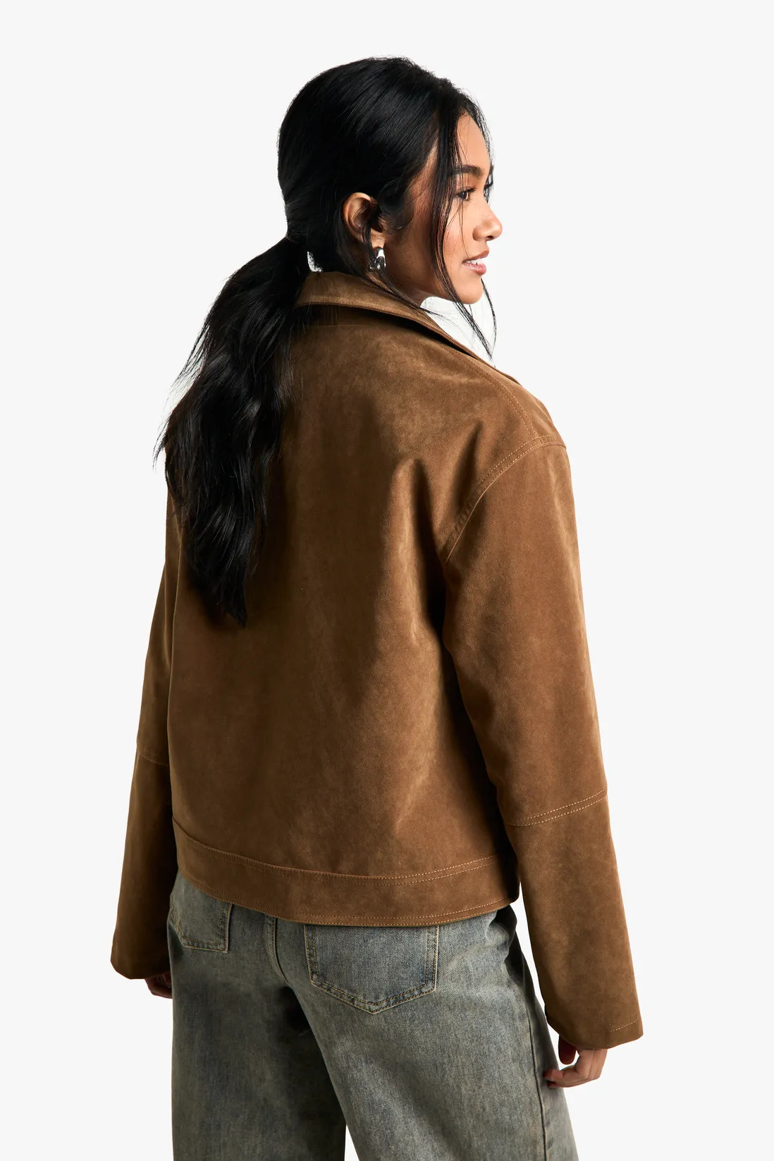 Suede Look Zip Jacket | boohoo (US & Canada)