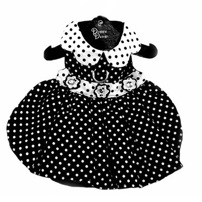 Doggie Design Polka Dot Black and White Dog Dress with Matching Leash (X-Small) | Target