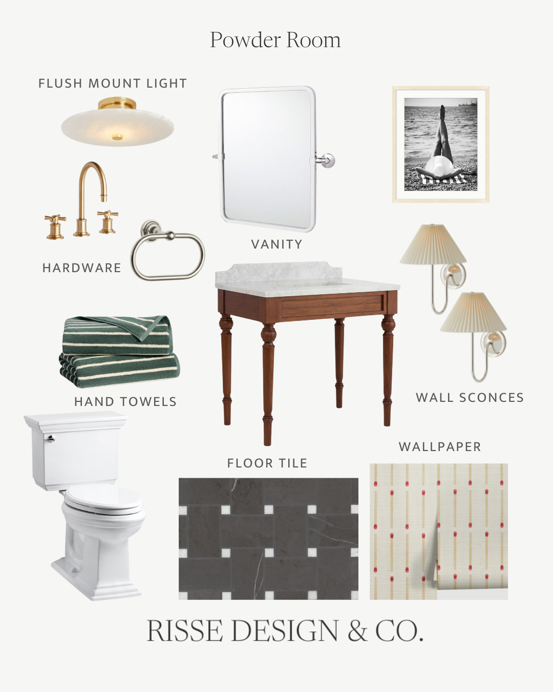 Risse Design + Co / Powder Room Traditional Eclectic Moodboard 

 #LTKHome