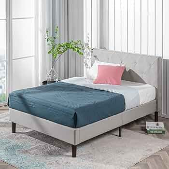 ZINUS Shalini Upholstered Platform Bed Frame / Mattress Foundation / Wood Slat Support / No Box S... | Amazon (US)