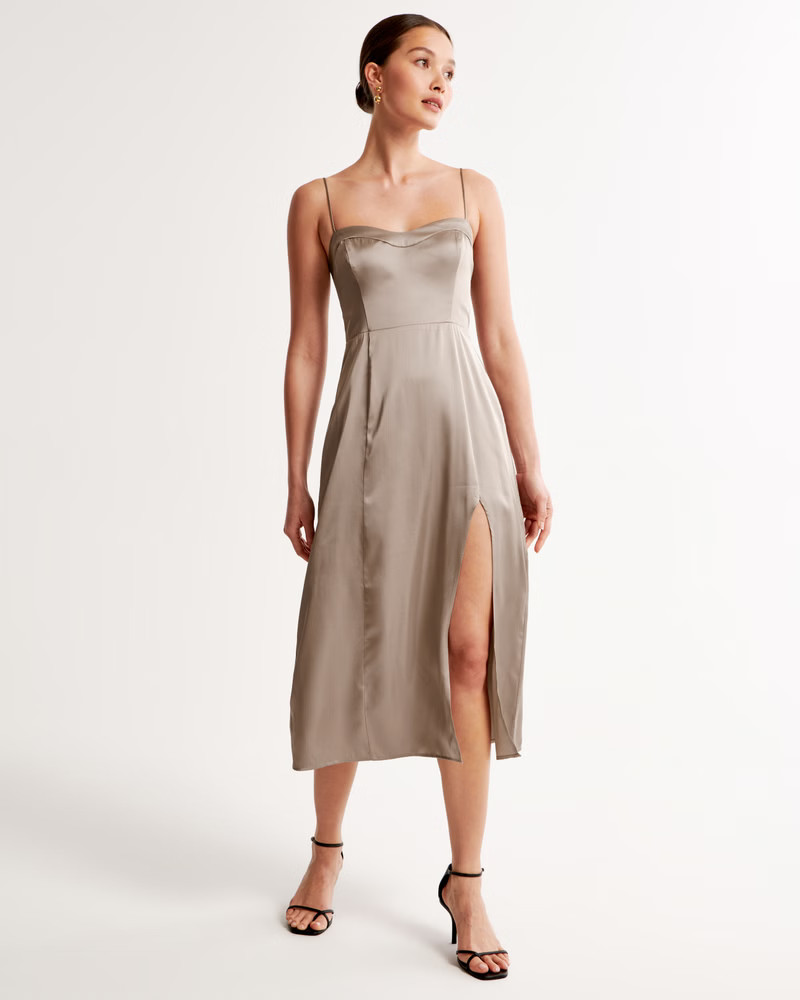 The A&F Camille Midi Dress | Abercrombie & Fitch (US)