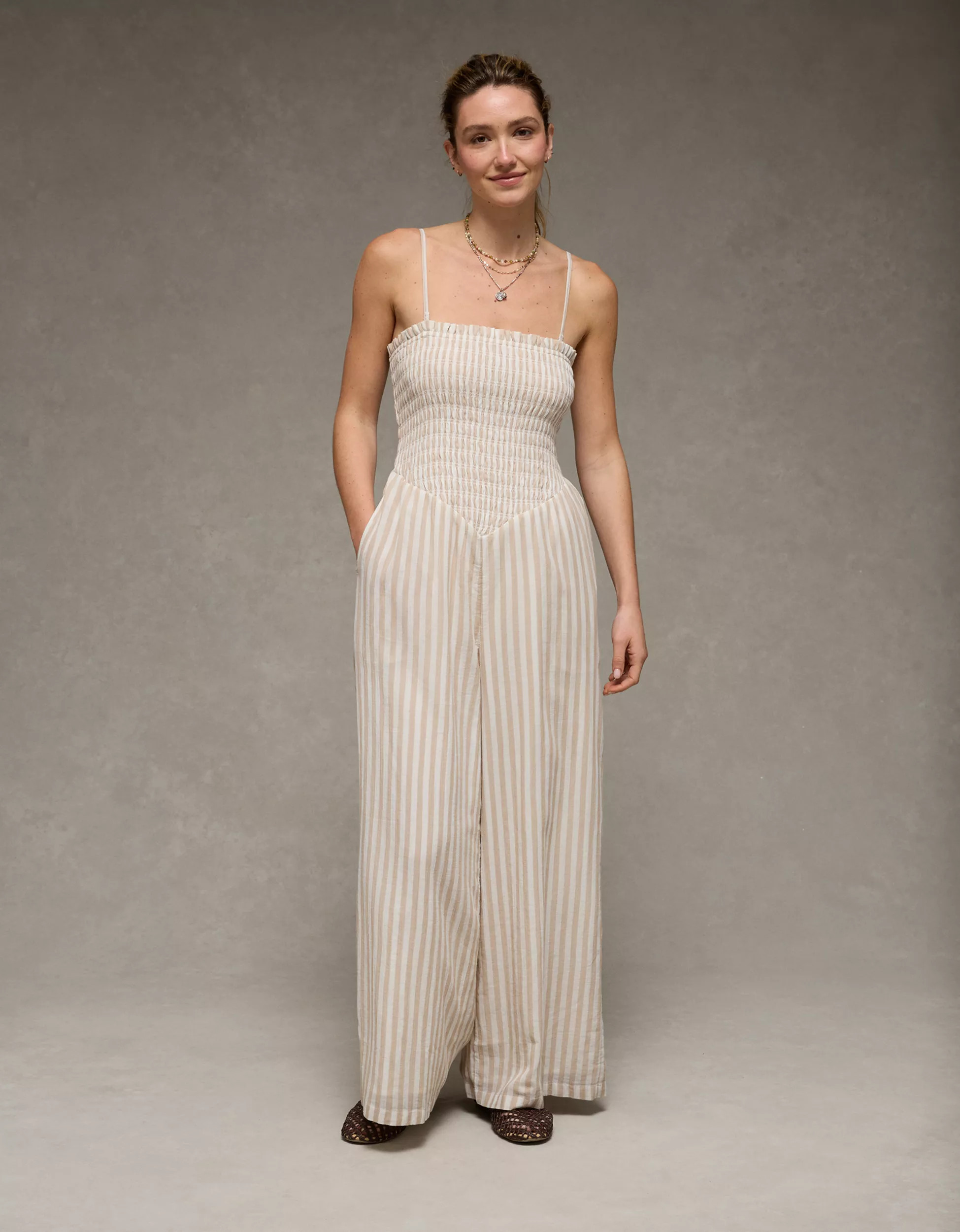 AE Bella Smocked Jumpsuit | American Eagle Outfitters (US & CA)