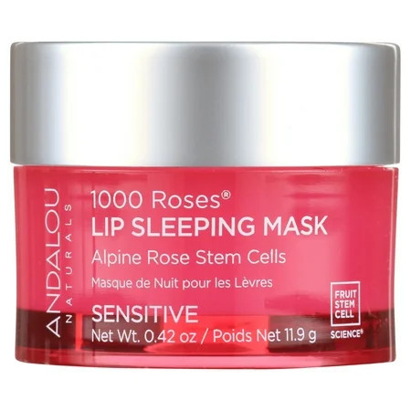 Andalou Naturals 1000 Roses Soothing Lip Sleeping Mask 0.42oz Nourishes and Hydrated Dry Lips | Walmart (US)