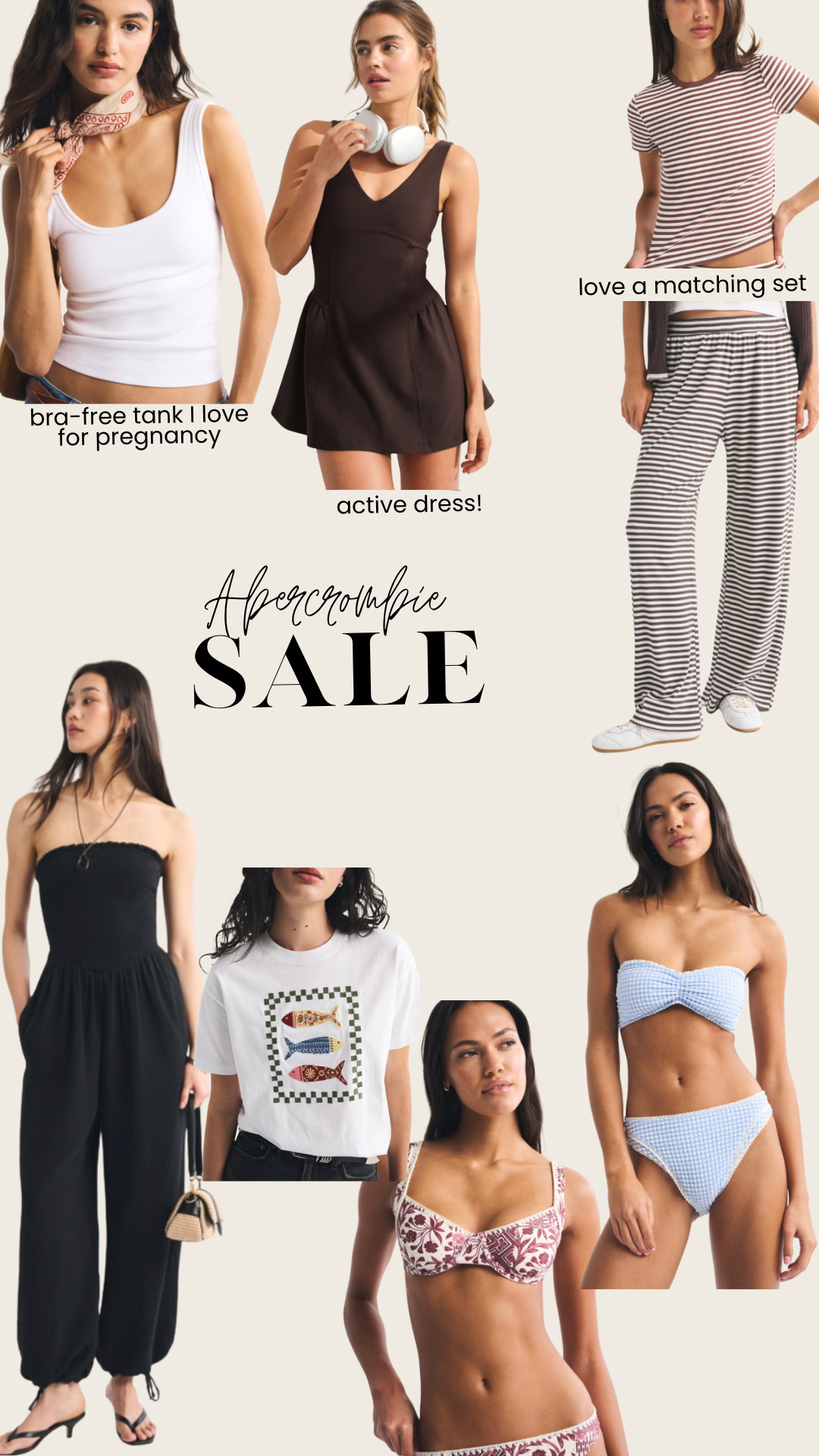 Abercrombie favorites on sale!!! swim favorites, matching striped set, oversized tee 

 #LTKSeasonal #LTKActive