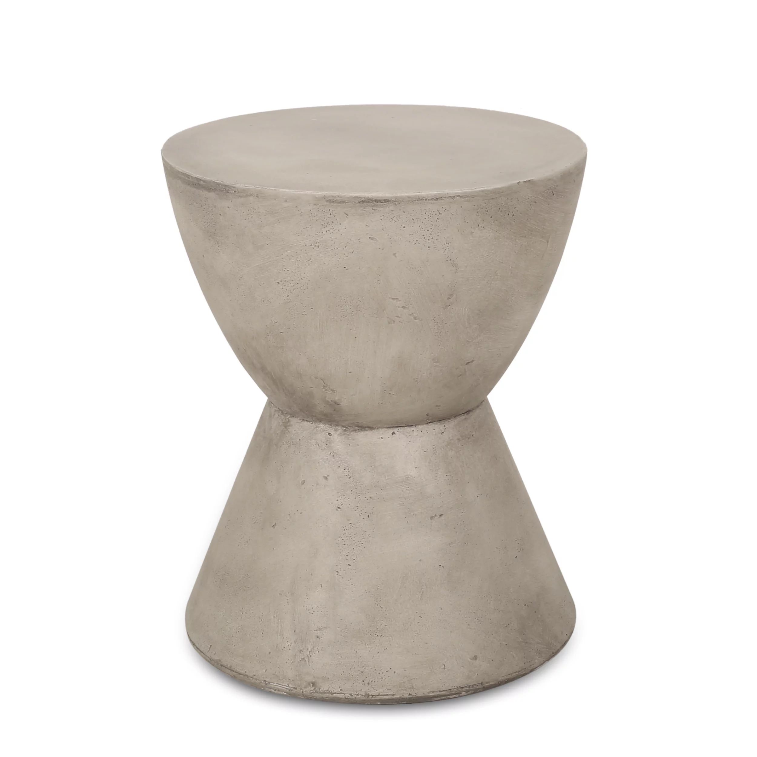 GDF Studio Attola Outdoor Lightweight Concrete Side Table, Light Gray | Walmart (US)