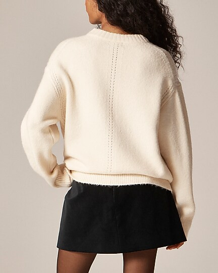 Relaxed crewneck pullover in bow print | J. Crew US