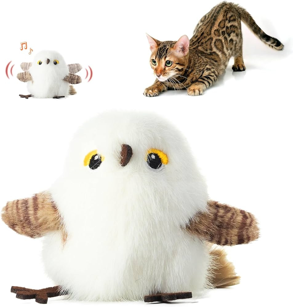 2025 Upgraded Interactive Cat Toy, Flapping Bird Toy (No Flying) with Chirping Sound, Touch-Activ... | Amazon (US)