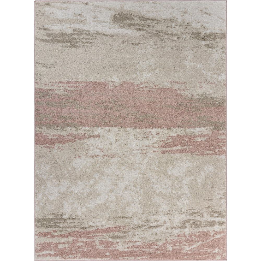 LR Home Meadow Distress Abstract Area Rug, Ivory / Blush, 7' 9" x 9' 5" | Walmart (US)