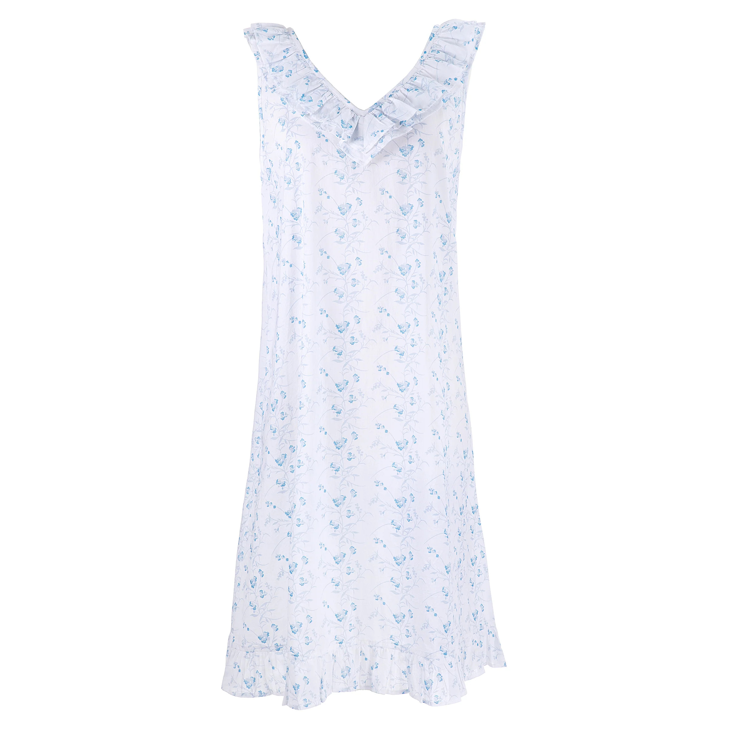 LILY COTTON RUFFLE NIGHTGOWN | Lenora