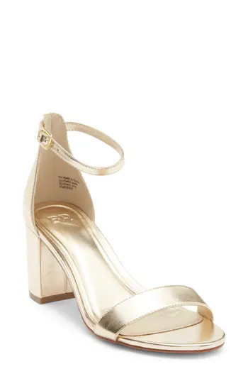 BP. Frenchie Block Heel Ankle Strap Sandal in Gold Light Metallic at Nordstrom Rack, Size 5.5 | Nordstrom Rack