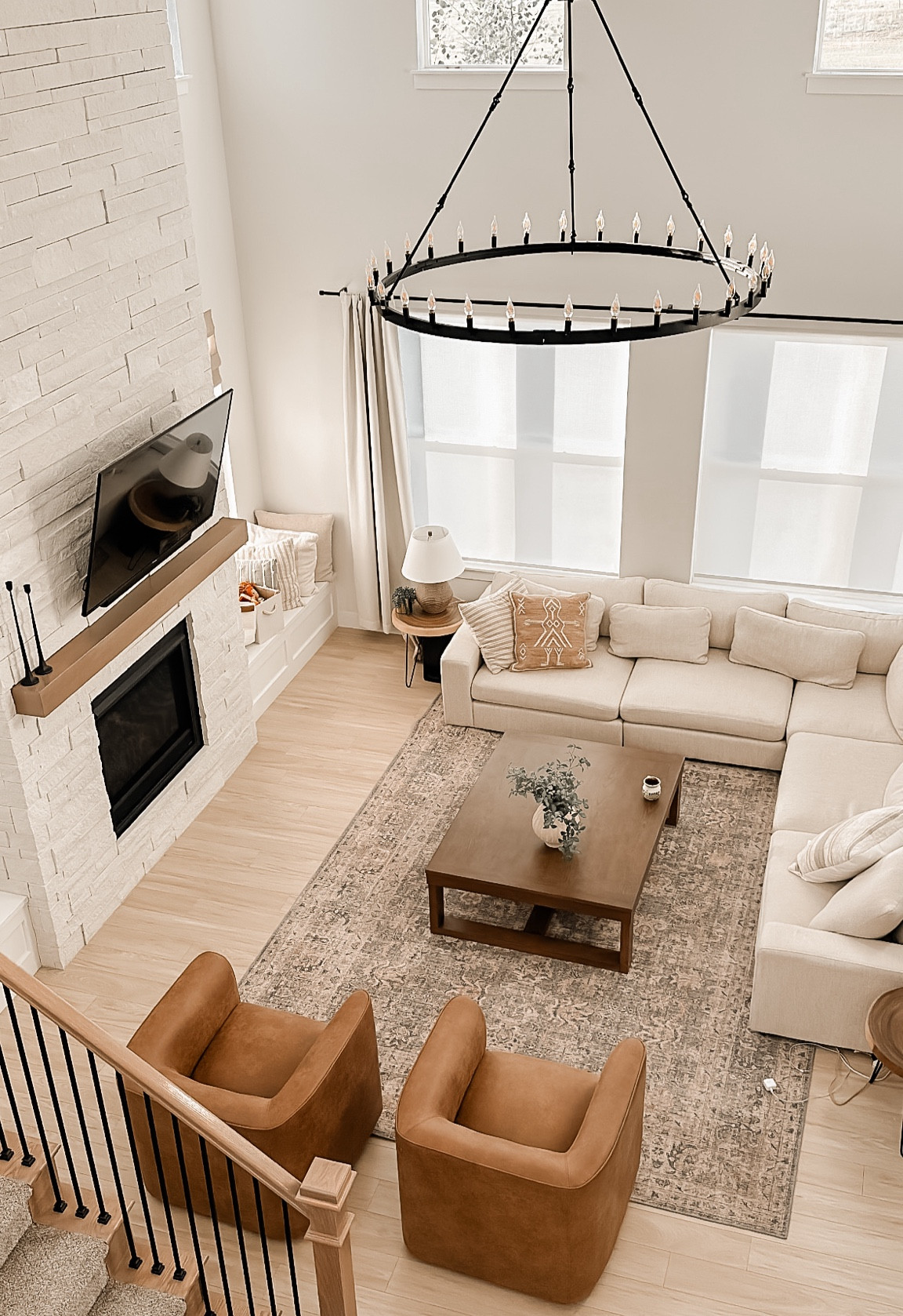 Our warm neutral living room is coming together 🤍

#sectional #coffeetable #accentchair 

#LTKHome #LTKStyleTip