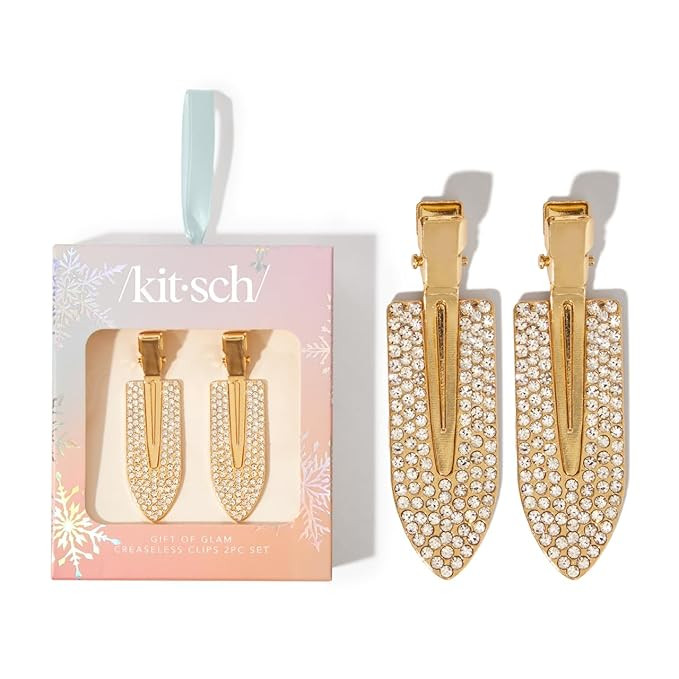 Kitsch Gift of Glam Creaseless Clips | No Crease Hair Clips for Makeup | No Bend Hair Clips for S... | Amazon (US)
