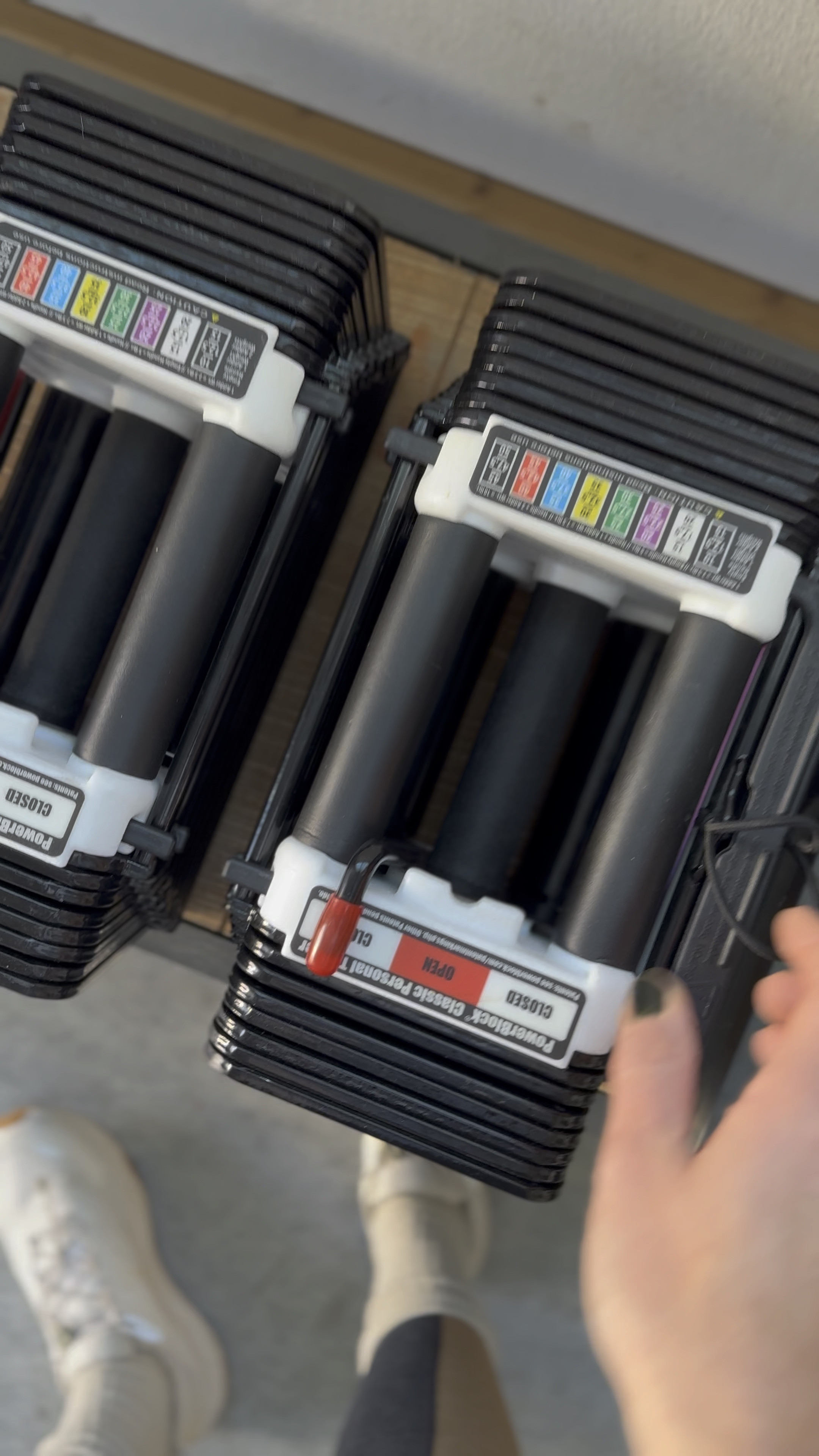 Our power block weights we use adjusts from 5-50 lbs! Such a space saver. We’ve had these for 4 years & my husband &I use them daily 👏🏻

#LTKOver40 #LTKActive #LTKFitness