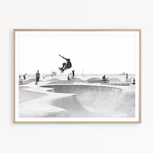 Skateboard Poster Black and White California Photo Venice | Etsy | Etsy (US)