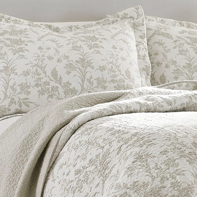 Laura Ashley Amberley Reversible Cotton Quilt Set | Wayfair North America