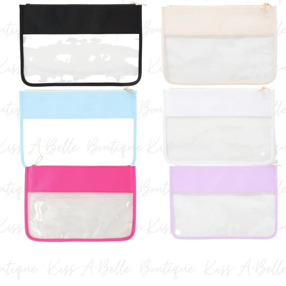 Clear Cosmetic Pouch  Cosmetic Bag  Chenille Letter Bag  | Etsy | Etsy (US)