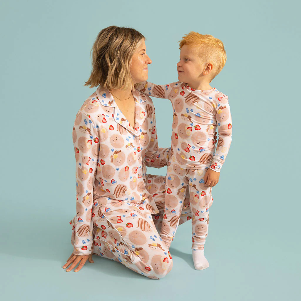 Flapjacks White Luxe Womens Pajamas | Pancakes | Posh Peanut