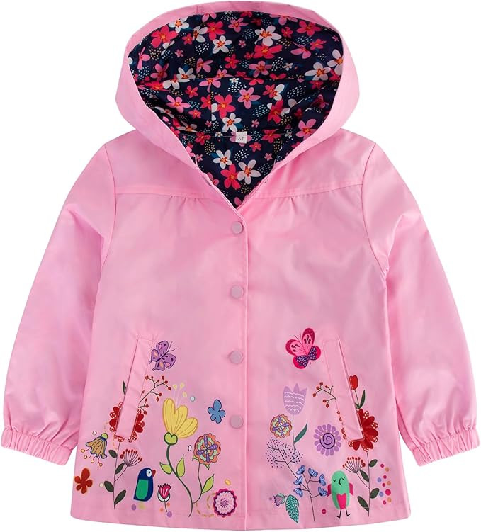 Seanrui Toddler Rain Jacket Waterproof Hooded Rain Coats for Girls Windbreaker Outwear | Amazon (US)