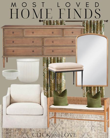 Most Loved home finds from last week! A fabulous bench and large floor mirror plus two of my favorite affordable white planters are back in stock! Shop everyone’s recent favorites below. 

Target finds, target home, neutral bed, under $20, bench, ottoman, wooden dresser, storage solutions, velvet pillows, pillow cover, home decor, interior design, accent home finds, drapery, curtain panels, budget friendly art, Walmart home, area rug, neutral rug, white planters, swivel chair, bedroom furniture, 

#LTKfindsunder100 #LTKhome #LTKstyletip