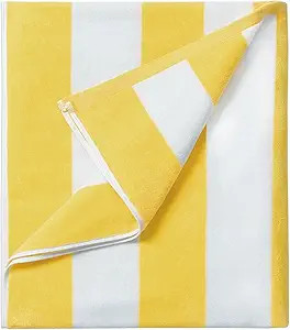 Large Oversized Beach Towel - Big Cotton 36 x 70 Inch Striped Pool Towel, Large Cabana Soft Swimm... | Amazon (US)