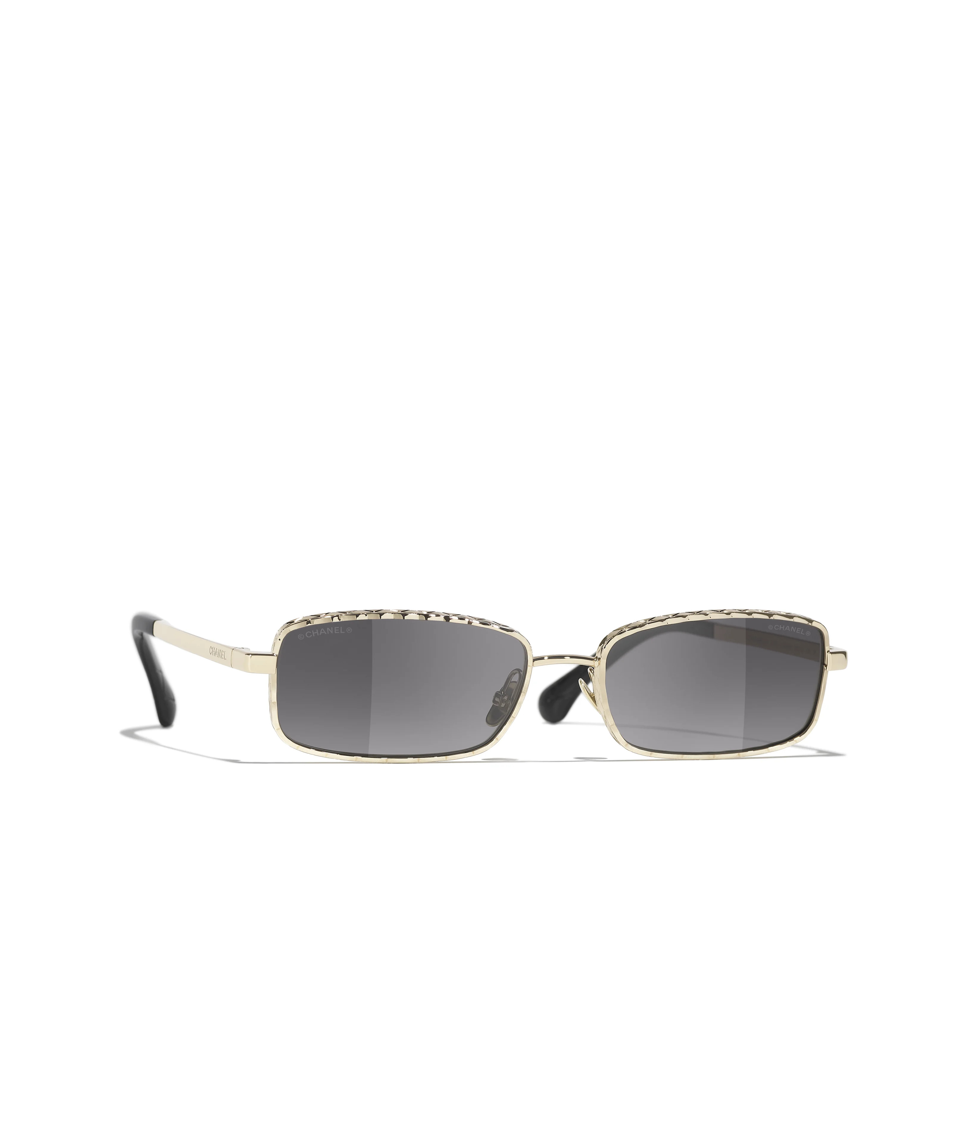 CHANEL Sunglasses: Rectangle Sunglasses, metal &mdash; Fashion | CHANEL | CHANEL | Chanel, Inc. (US)