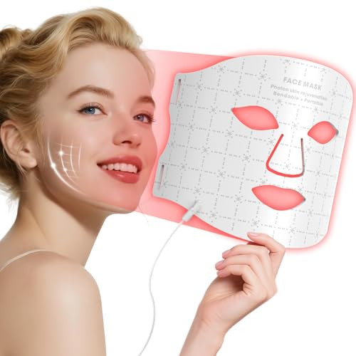 Red Light Therapy for Face, Red Light Therapy Mask with Remote, Rechargeable 7 Colors LED Light Therapy mask, Anti-Aging, Wrinkle Reduction and Skin Firming, Home & Travel Use | Amazon (US)
