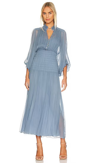 Lauren Ruched Midi Dress | Dusty Blue Dress | Baby Blue Dress | Light Blue Dress | Revolve Clothing (Global)