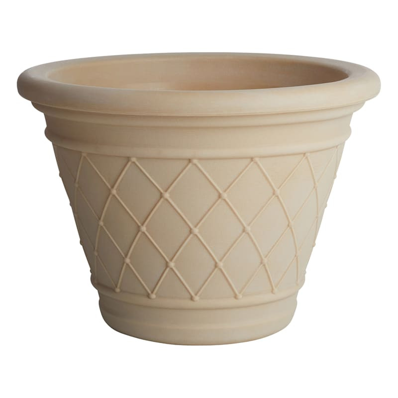 White Diamante Antique Outdoor Planter, Large | At Home