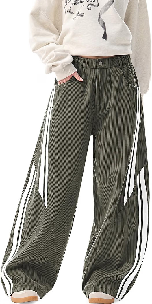 TARSE Women's Corduroy Barrel Pants Elastic Waist Loose Casual Trousers | Amazon (US)