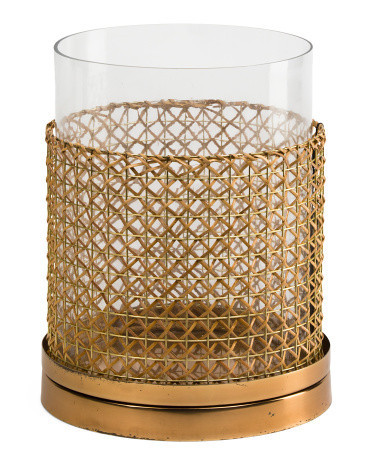 8.5Inx11In Zimmerman L Rattan Hurricane Candle Holder | TJ Maxx
