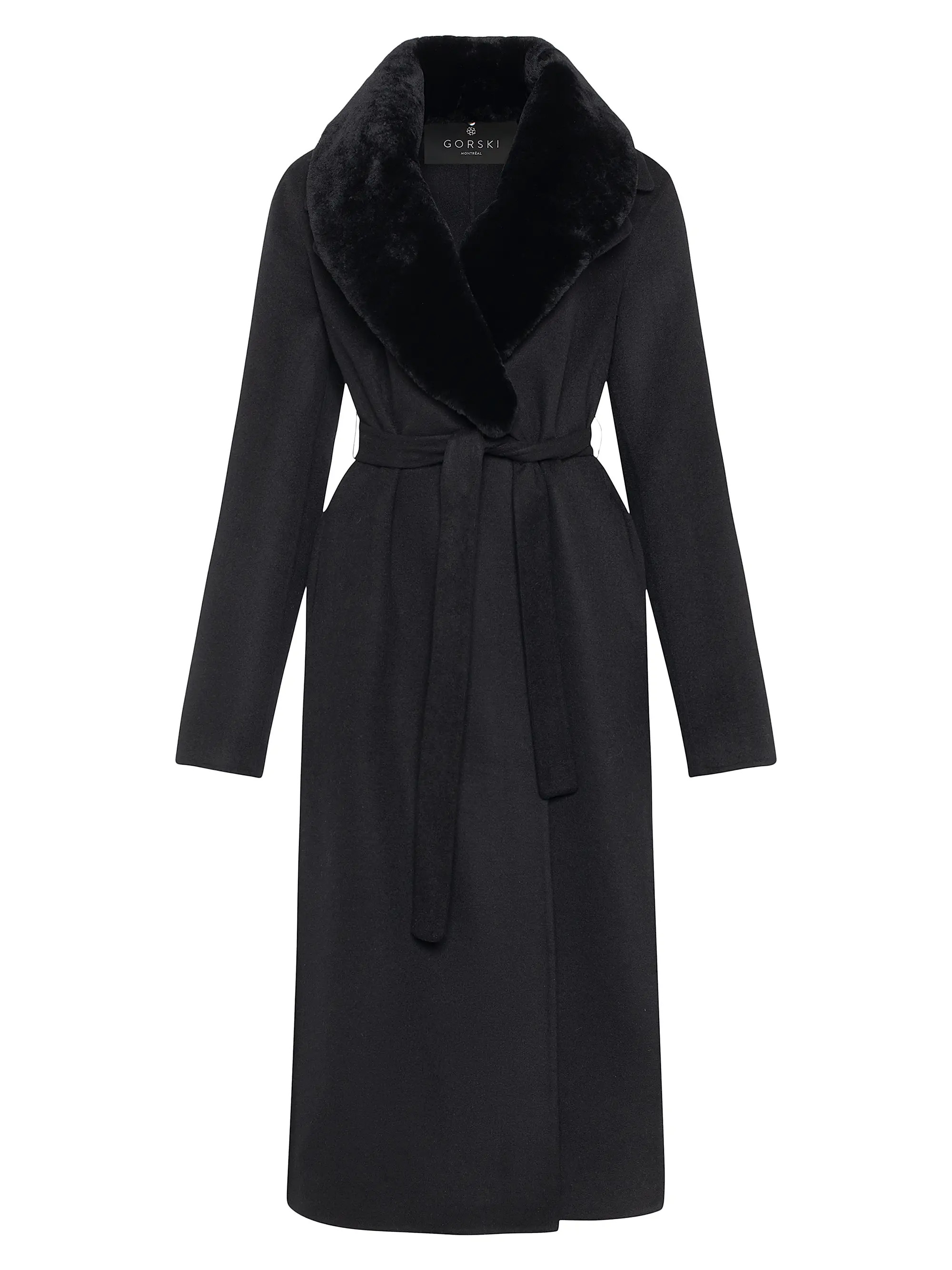 Gorski Wool Short Coat with Shearling Lamb Collar | Saks Fifth Avenue | Saks Fifth Avenue