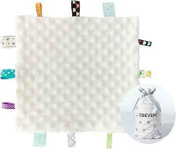 CREVENT Tag Security Blankets for Babies, Soft Small Loveys for Girls, Baby Comforter Sensory Bla... | Amazon (US)