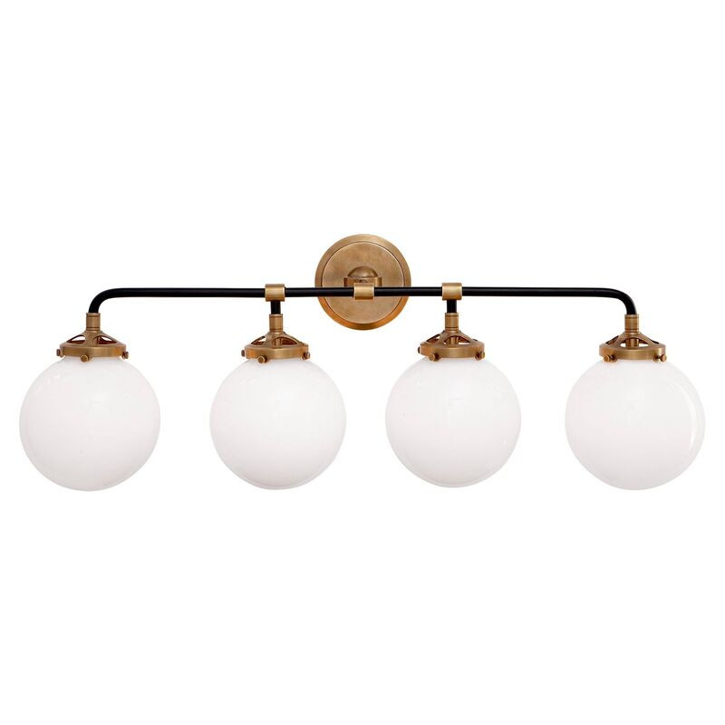 Bistro Bath Sconce, Antique Brass/Black | One Kings Lane