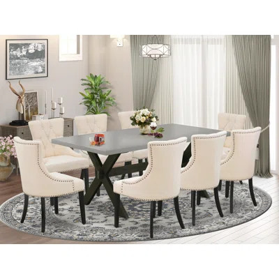 Aimie 8 - Person Solid Wood Dining Set | Wayfair North America