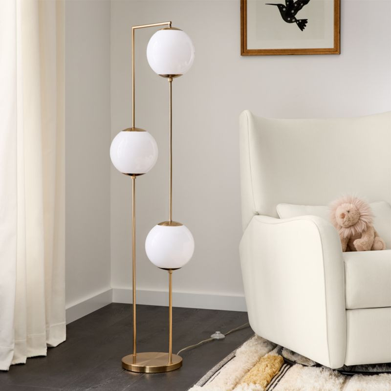 Cosmos Gold Metal 3-Lamp Kids Floor Lamp + Reviews | Crate & Kids | Crate & Barrel