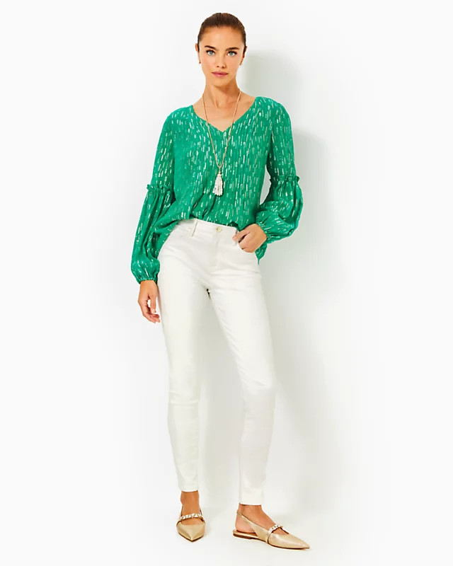 29" Eagan Shimmer Denim High Rise Skinny Jean | Lilly Pulitzer | Lilly Pulitzer