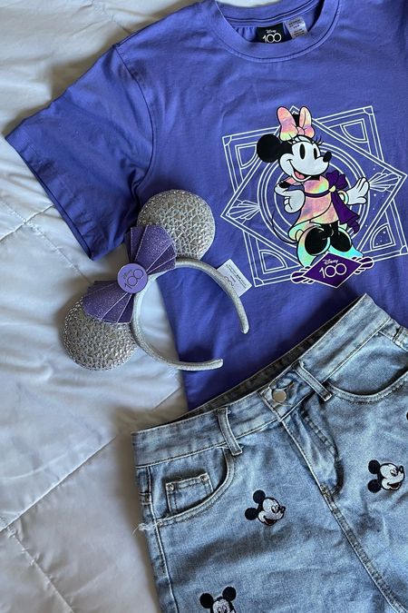 Disney100 outfit idea. Mickey embroidered shorts  