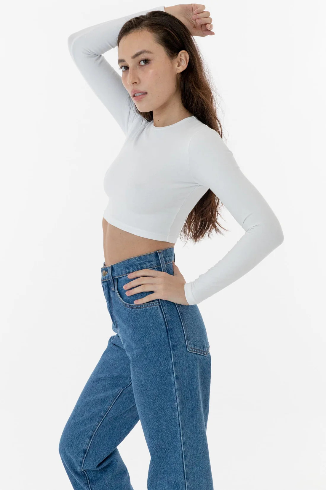 83079GD - Garment Dye Long Sleeve Crop Top | Los Angeles Apparel