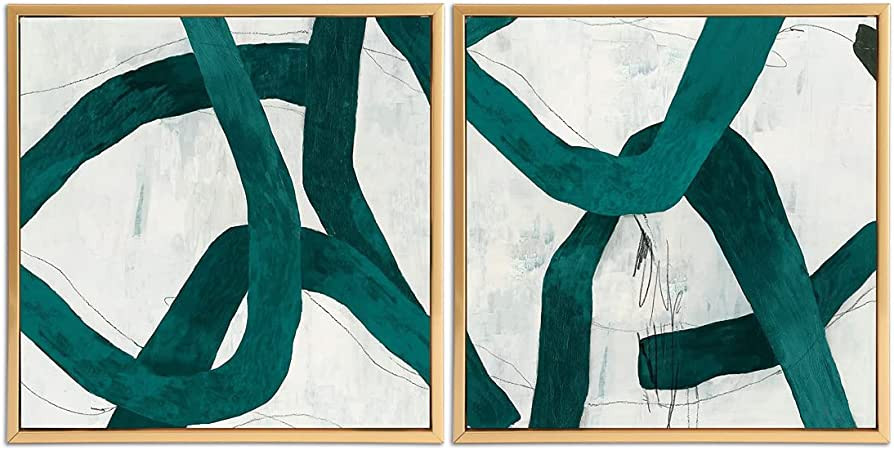Gardenia Art Abstract Gold Framed Green  Amazon home decor finds amazon favorites | Amazon (US)