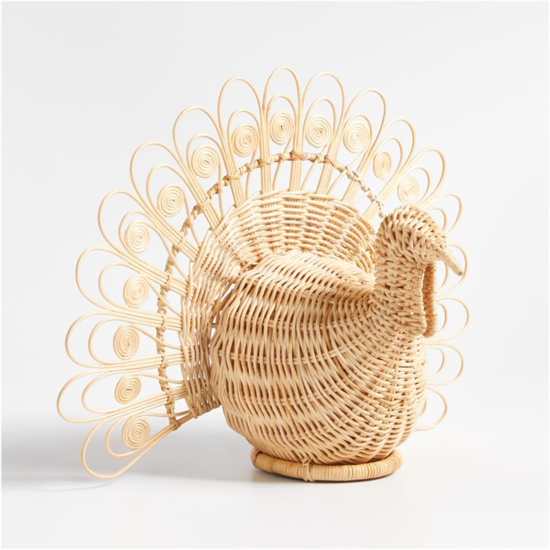 Woven Rattan Decorative Turkey | Crate & Barrel | Crate & Barrel