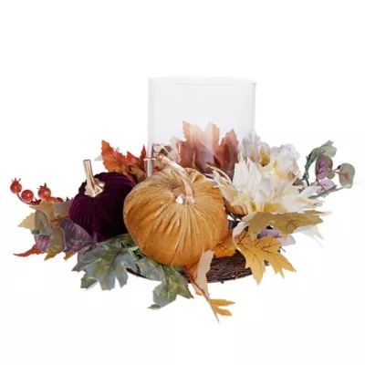 Bee & Willow™ Botanical Harvest Hurricane Candle Holder Ring | Bed Bath & Beyond | Bed Bath & Beyond