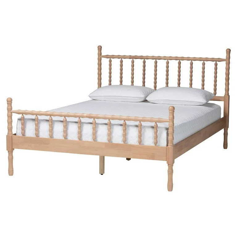 Baxton Studio Laurent Platform Bed Spindle Bed Frame Queen | Walmart (US)