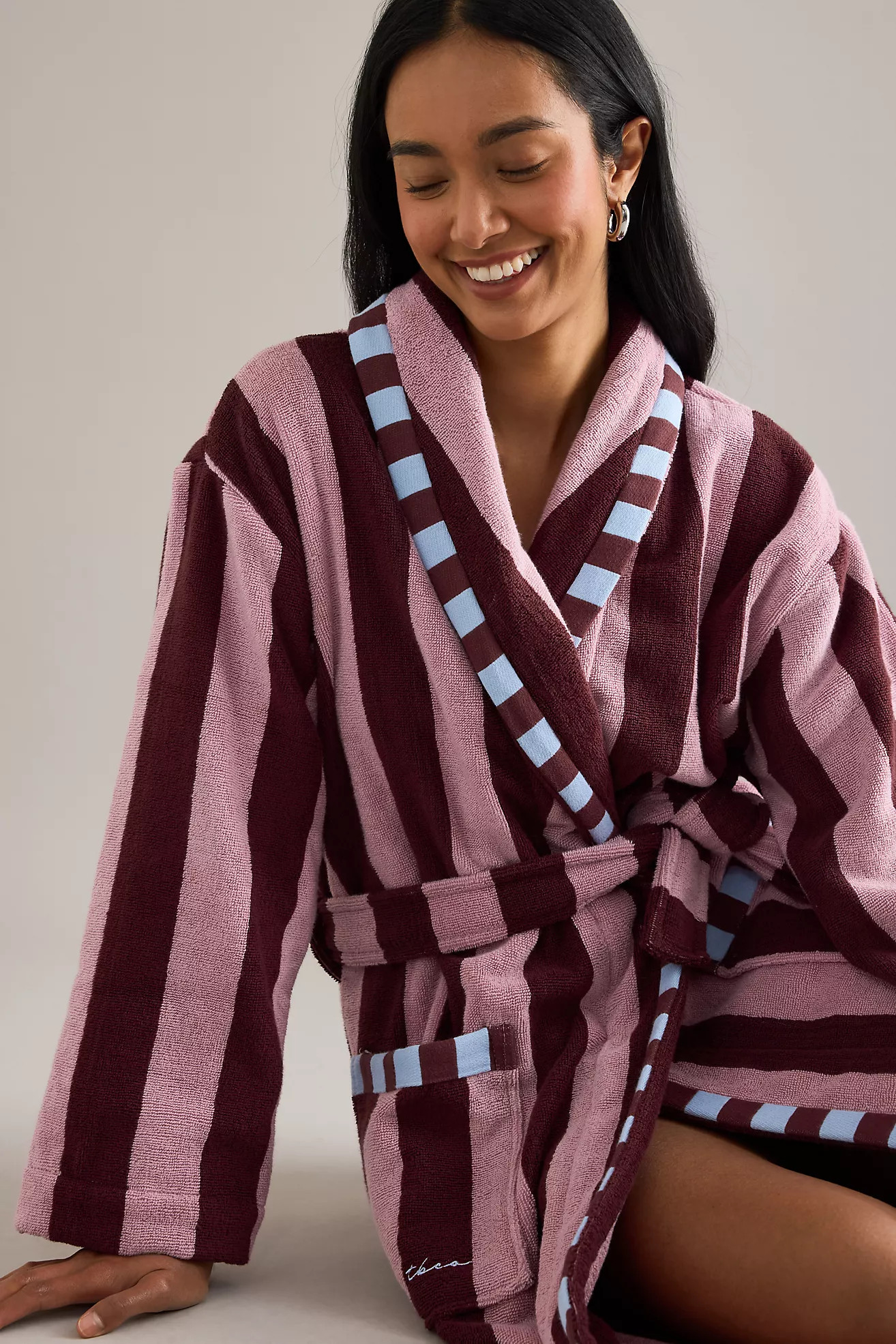 TBCo Pink Stripe Cotton Robe | Anthropologie (UK)