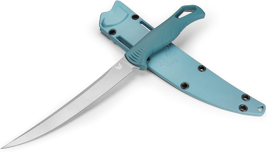 Benchmade - Fishcrafter 18010 Outdoor Knife with Depth Blue Santoprene Handle and 7" Trailing Poi... | Amazon (US)