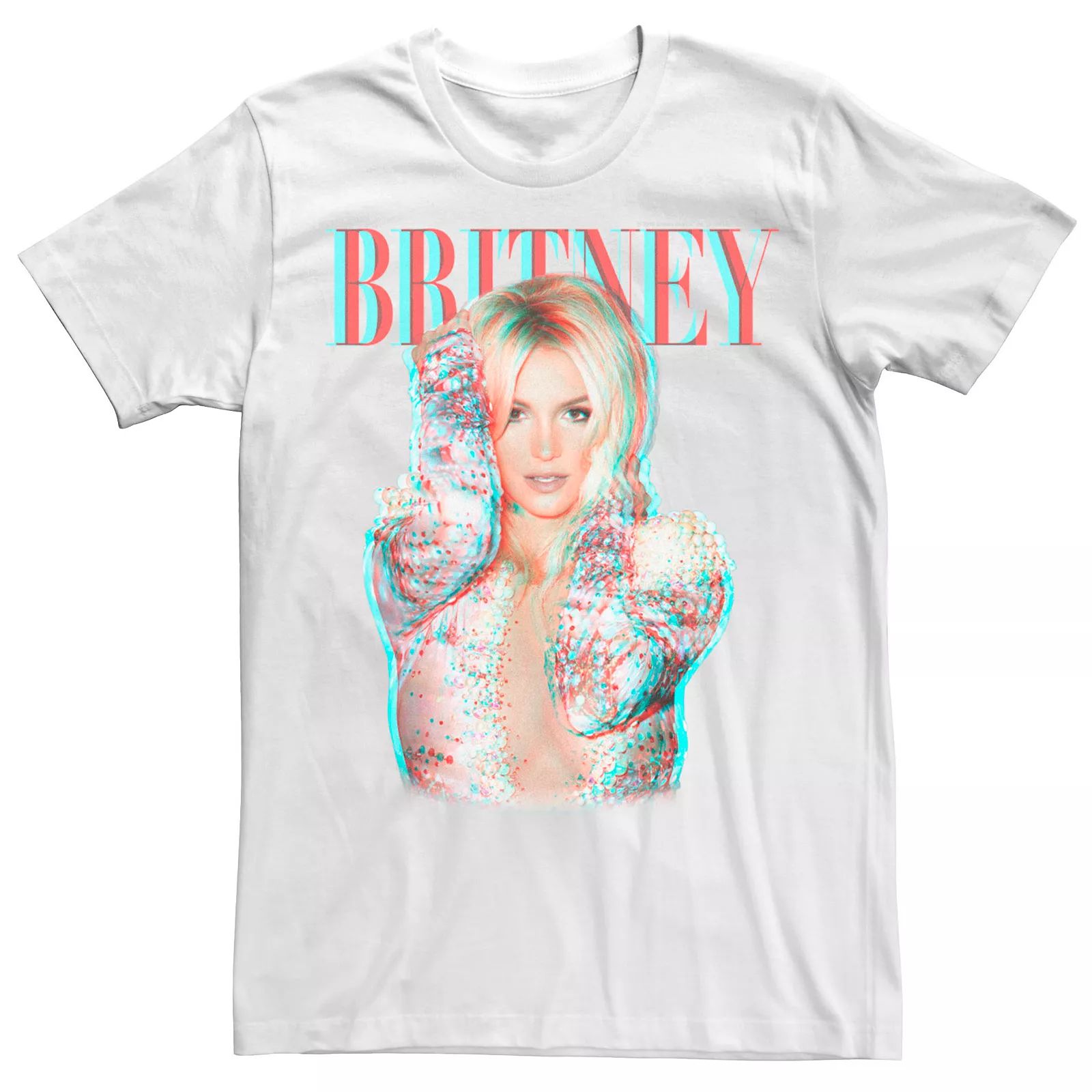 Men's Britney Spears Glitch Portrait Tee, Size: XL, White | Kohl's